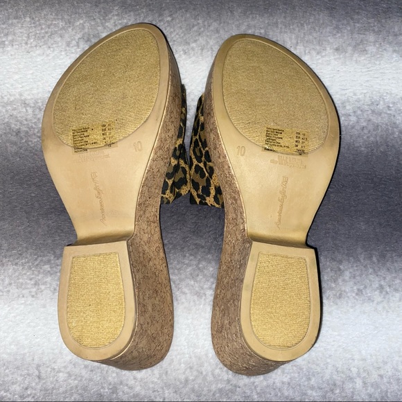 American Eagle Cheetah Stretch Cork Slip On Sandal - Picture 7 of 11